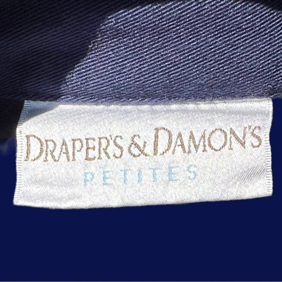 🌻Drapers & Damons Navy Blue White Stitching Lightweight Jacket Size Petite L - Picture 9 of 9